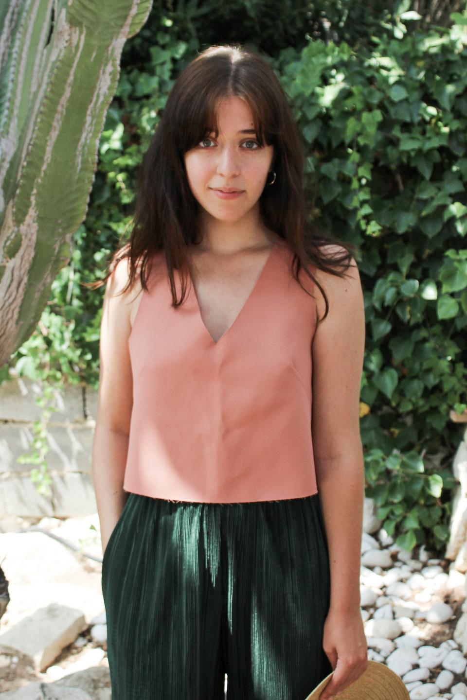 Pink and green outfit
