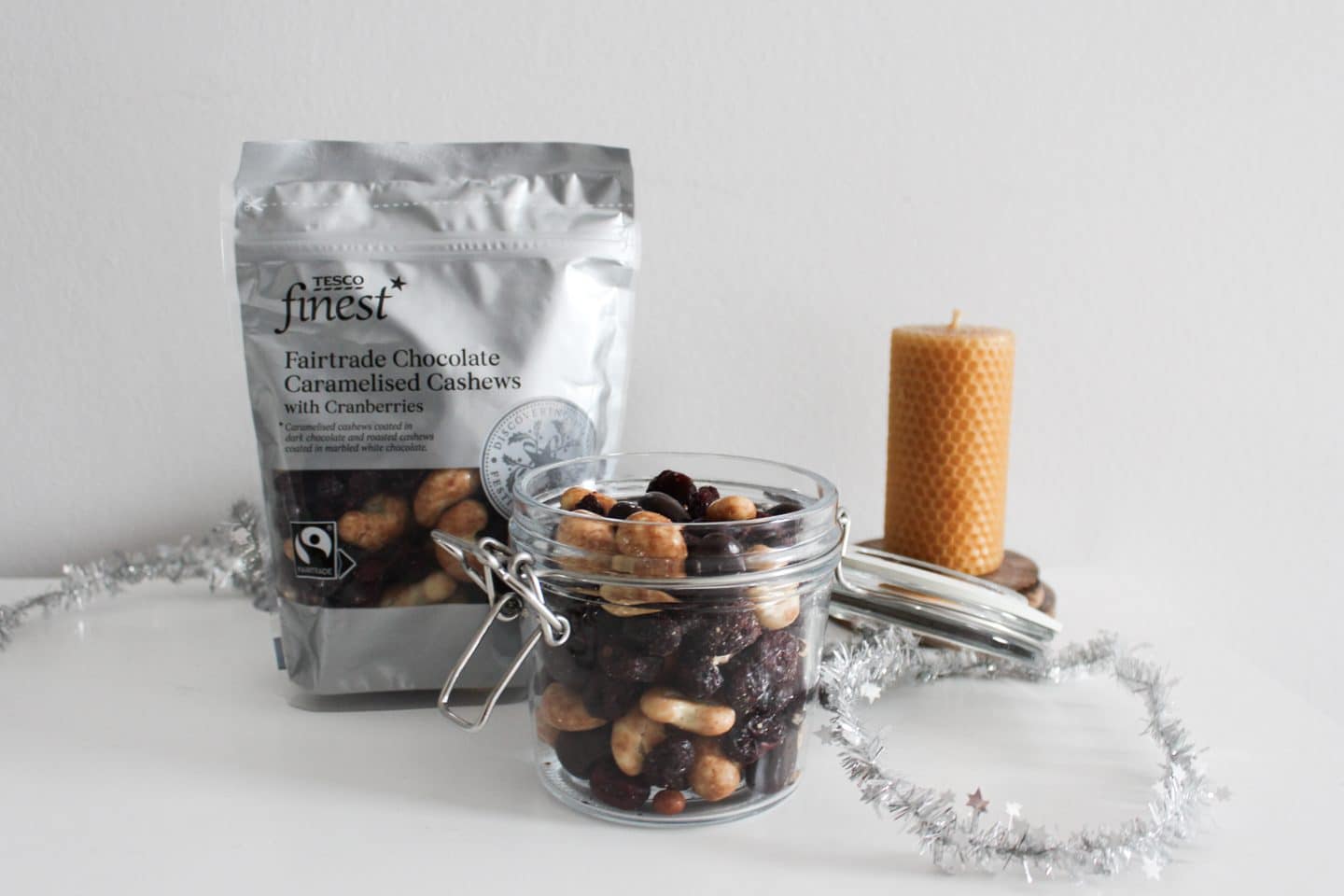 Fairtrade Chocolate Caramelised Cashews with Cranberries