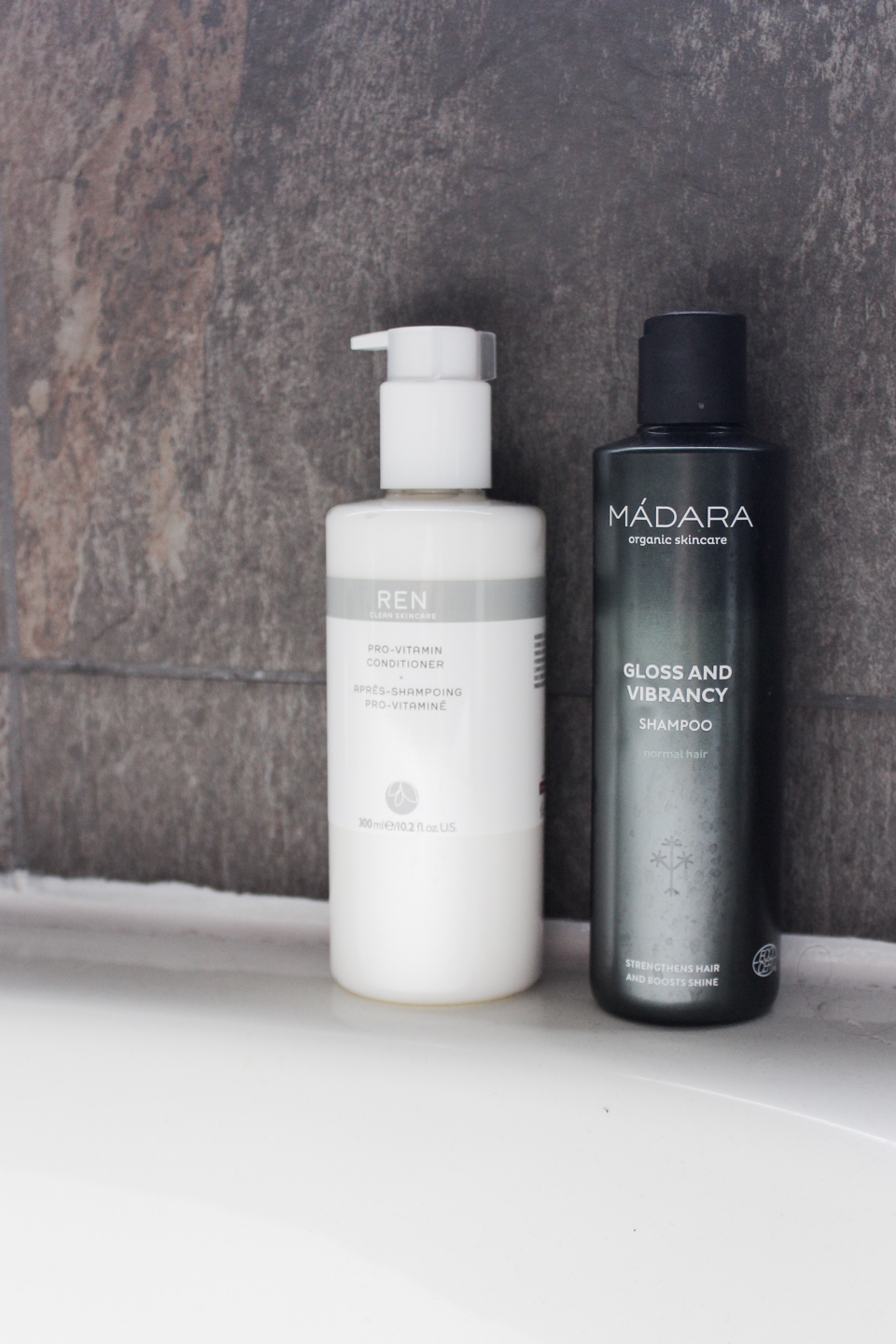 REN Skincare conditioner with Madara Shampoo