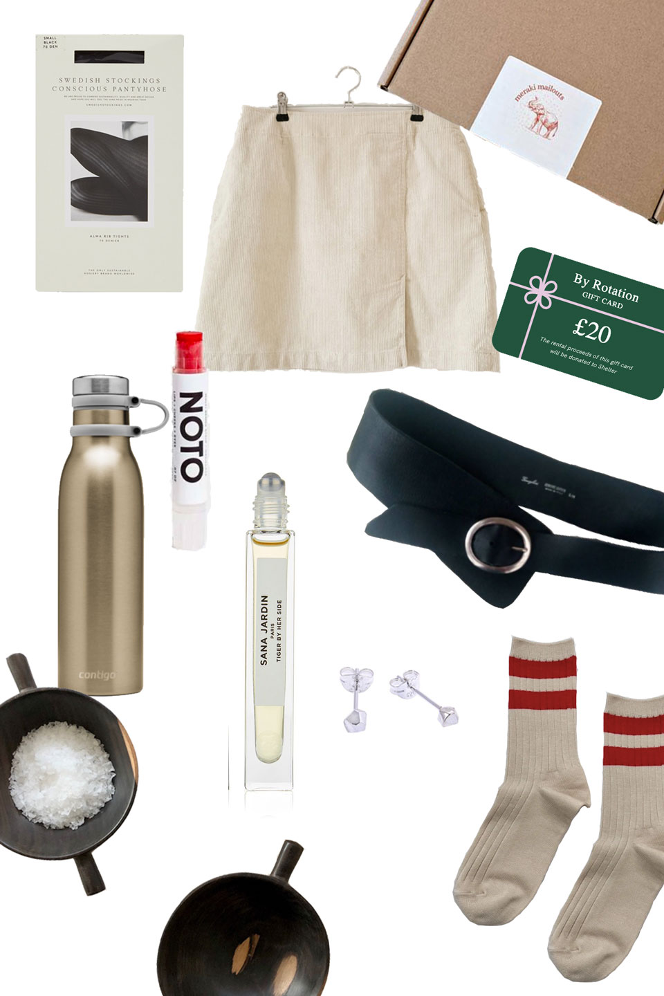 Collage of budget ethical gifts