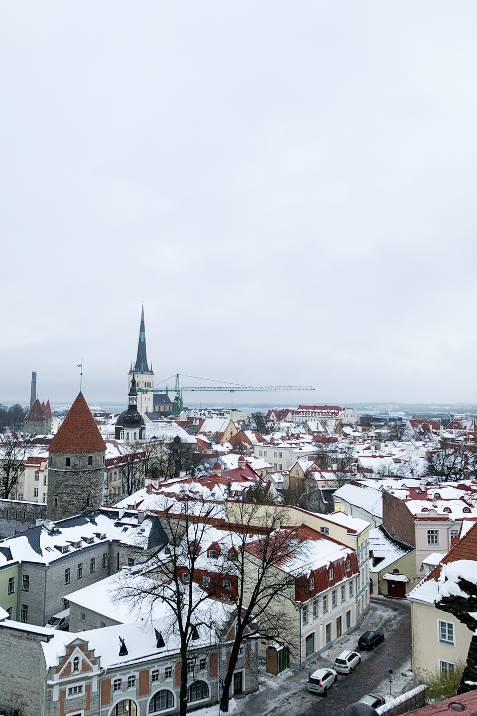 Tallinn Old Town as seen from hill