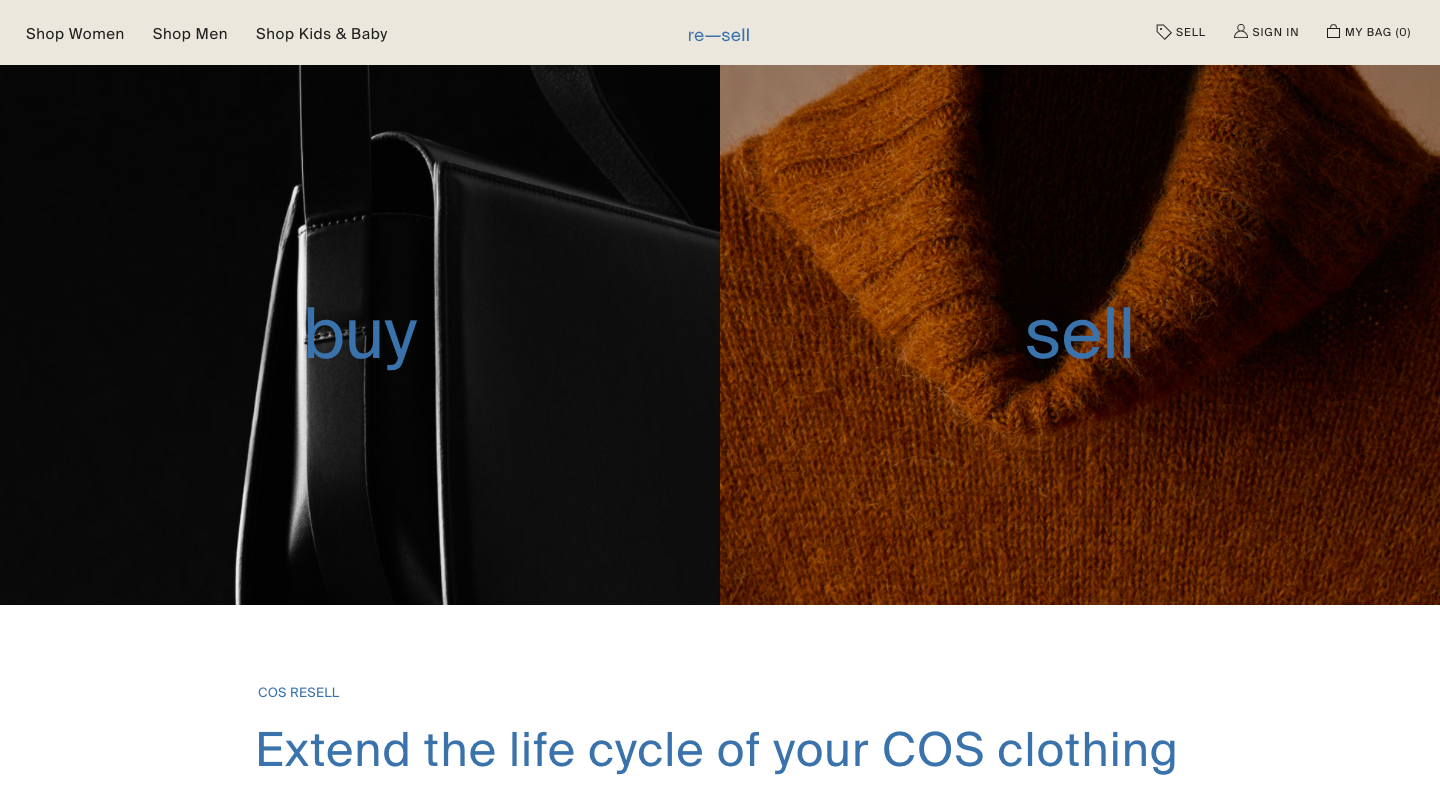 Screenshot of COS Re-Sell
