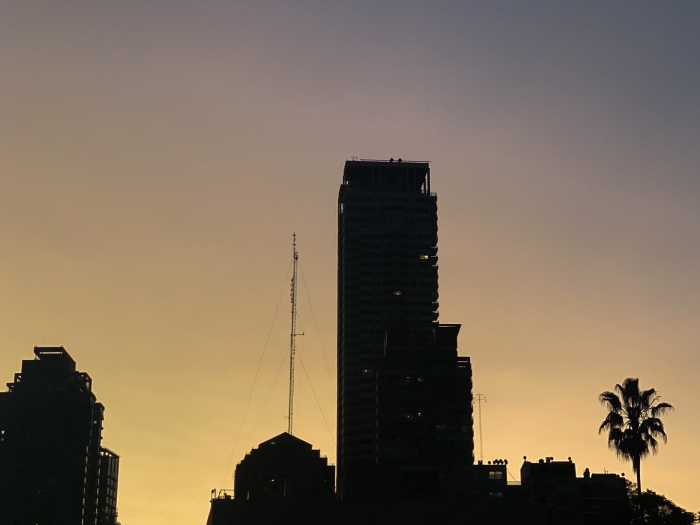 Buenos Aires skyline at sunset