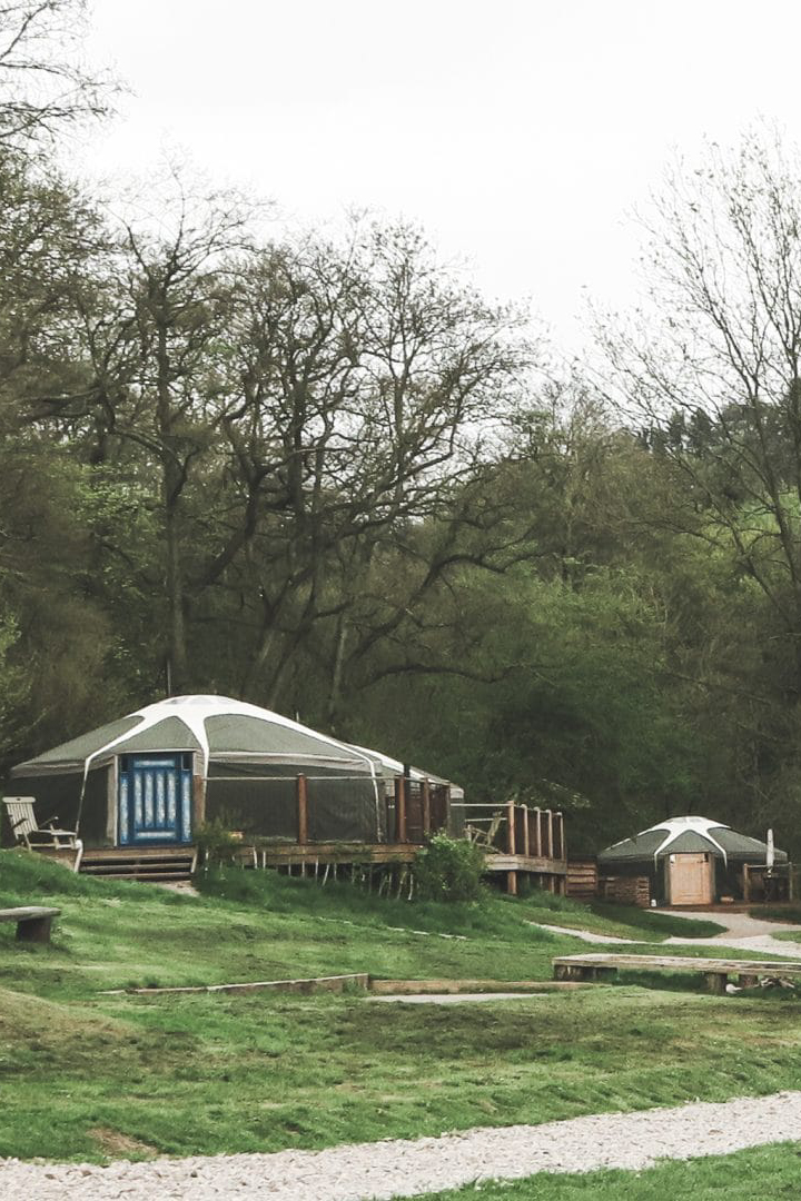 Yurts in Welsh countryside