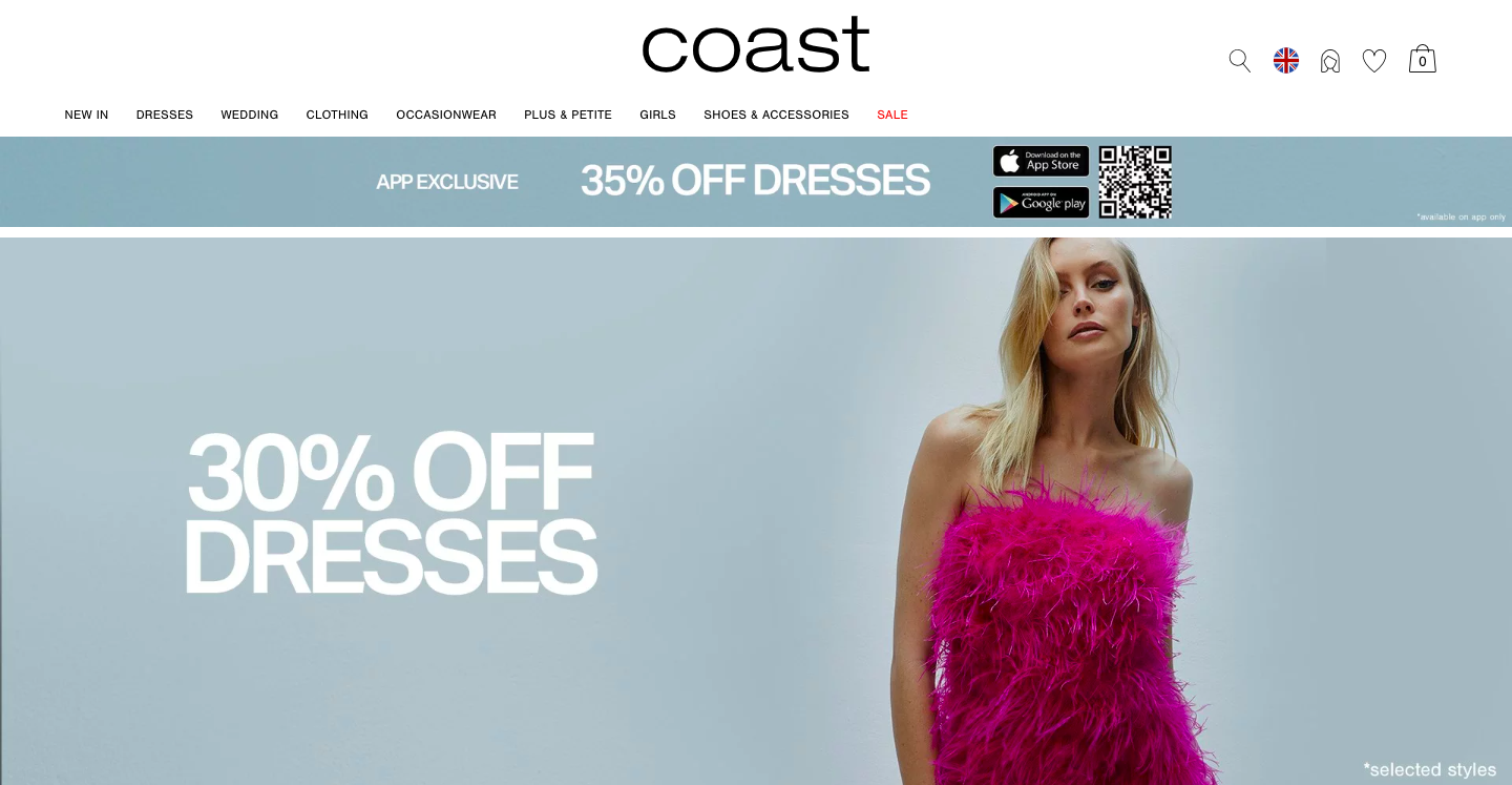 Screenshot of Coast website