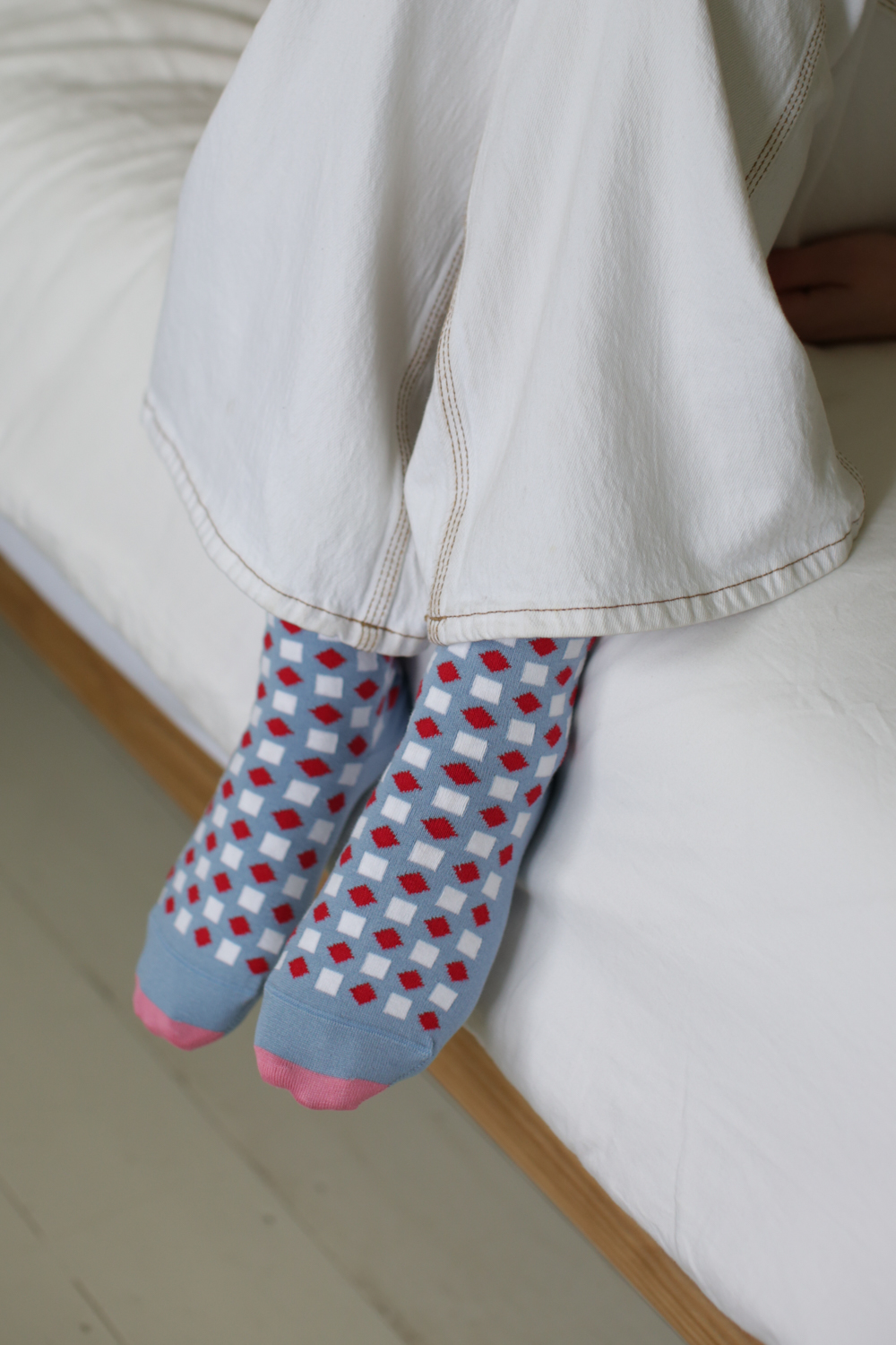 Close-up of Peper Harow Diamond Womens Socks in Blue