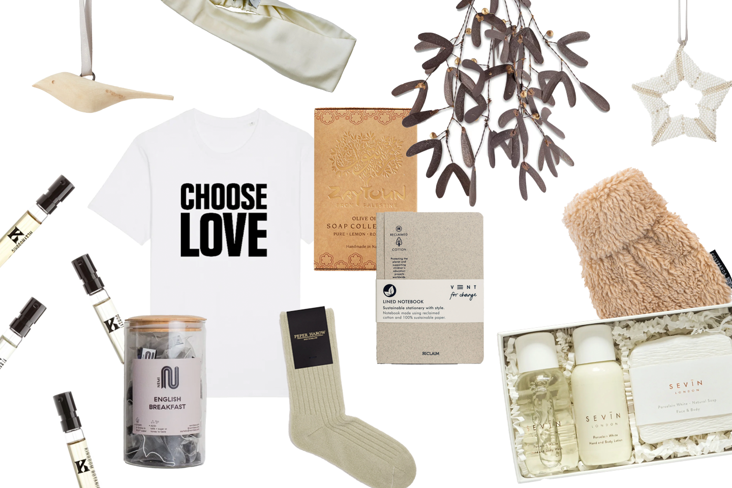 Collage of budget gifts for peace