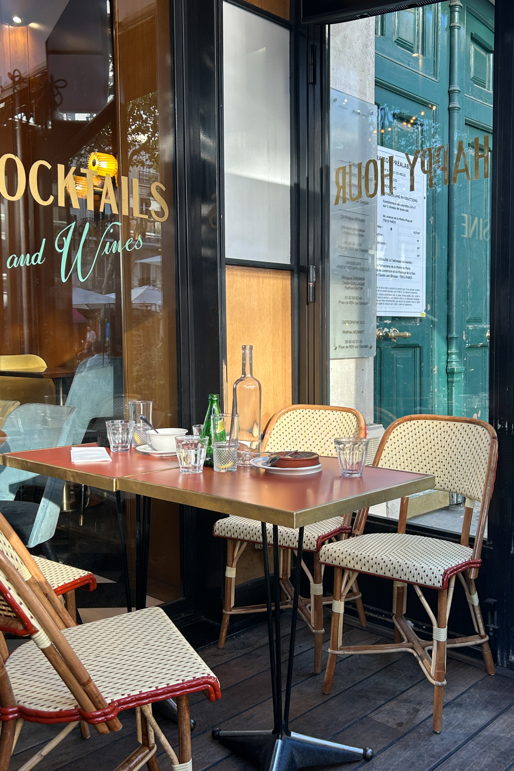 Outdoor seating at a brasserie in Paris