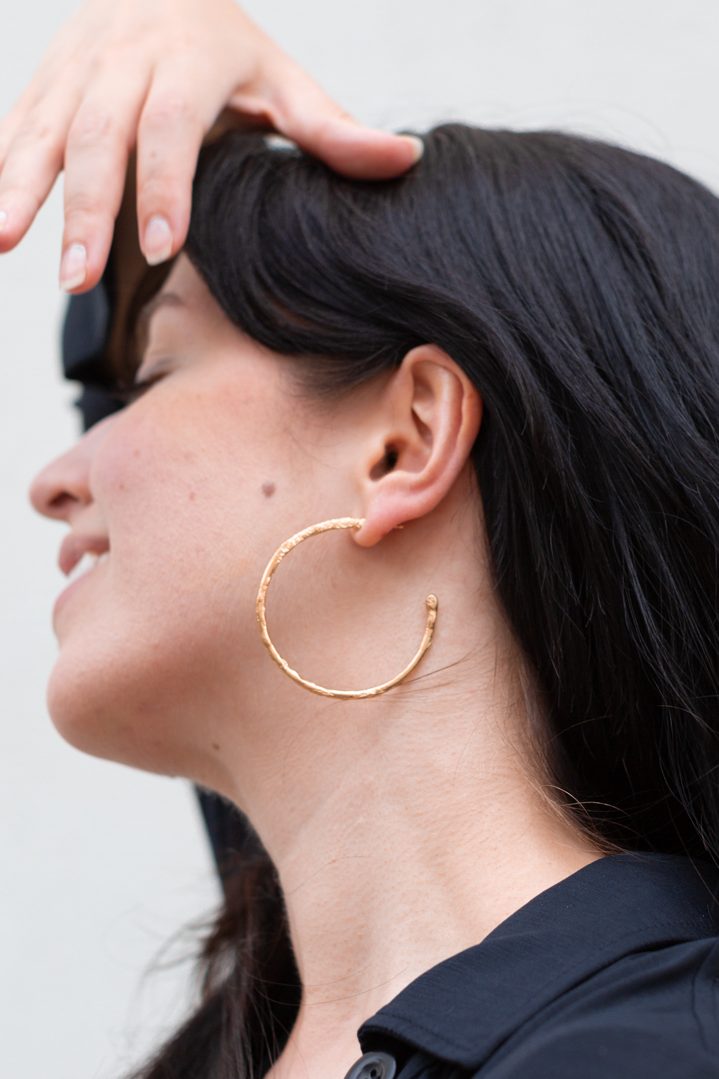 Ethical gold earrings from Pearls & Pomegranates