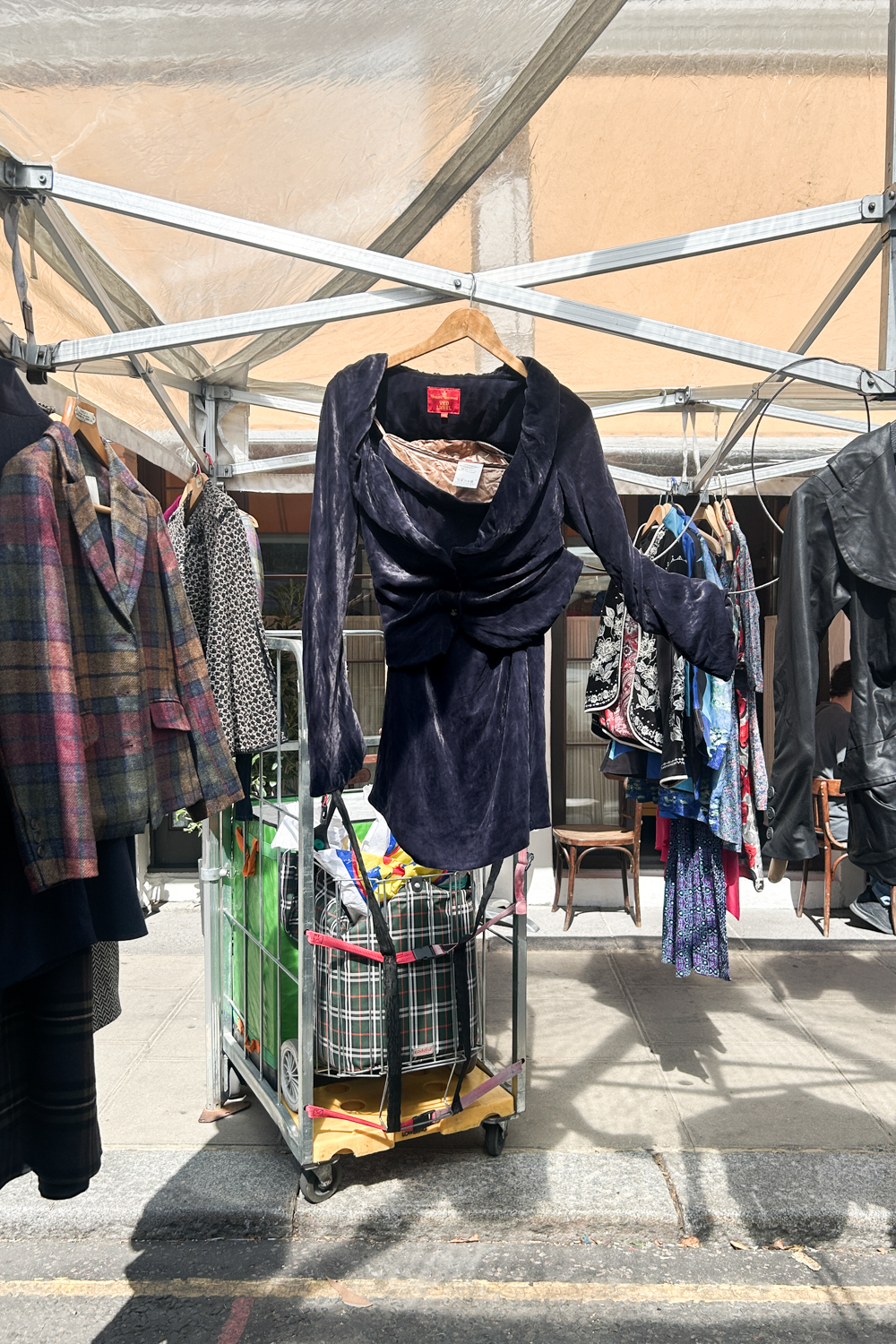 Vivienne Westwood black velvet mini-dress at Portobello Vintage Market