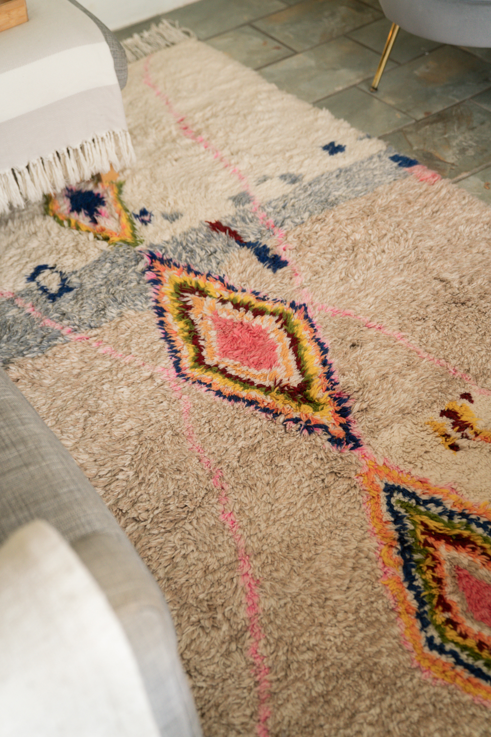 Close-up of Azilal rug from Morocco