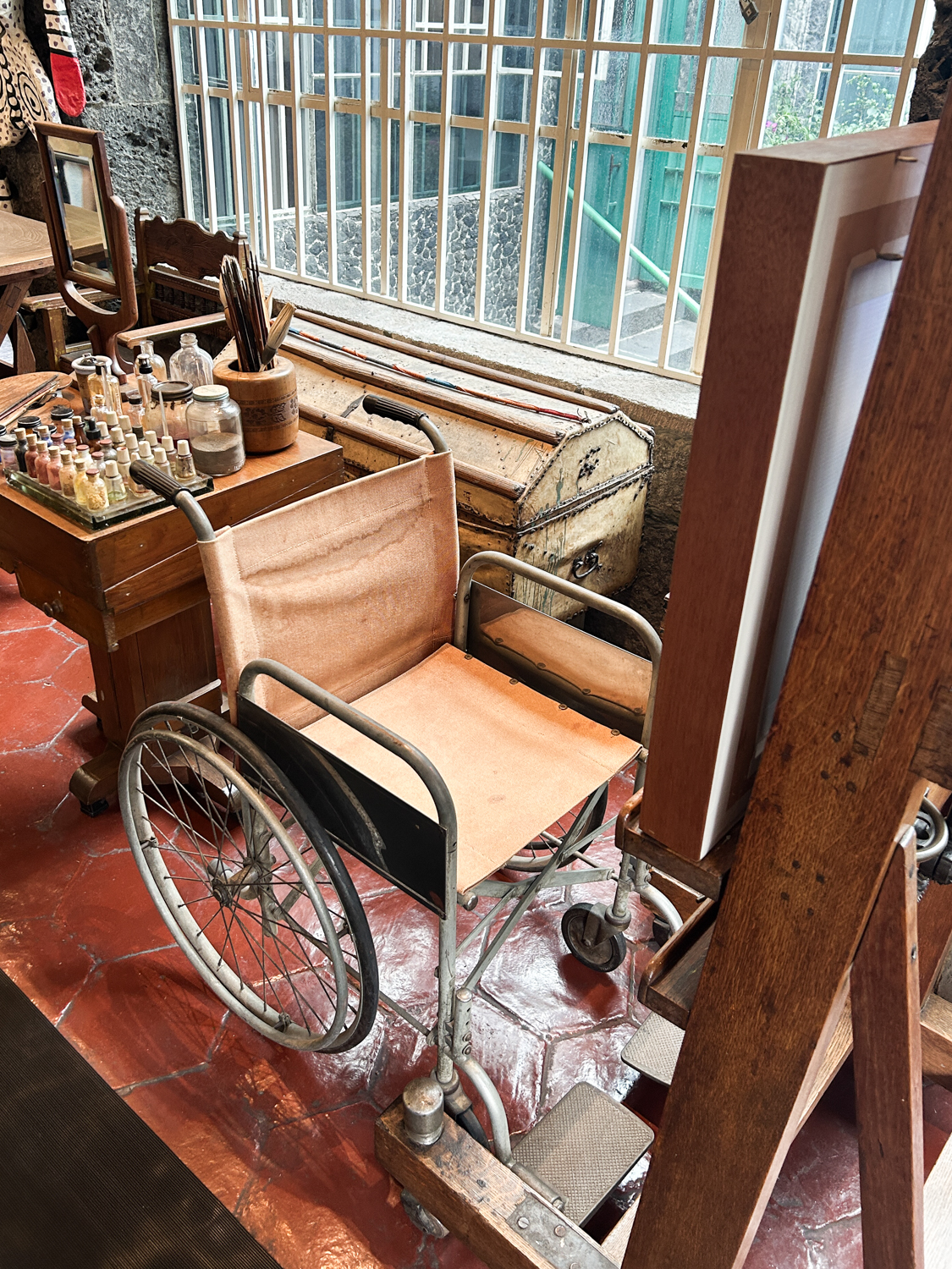 Frida Kahlo's wheelchair at Casa Azul