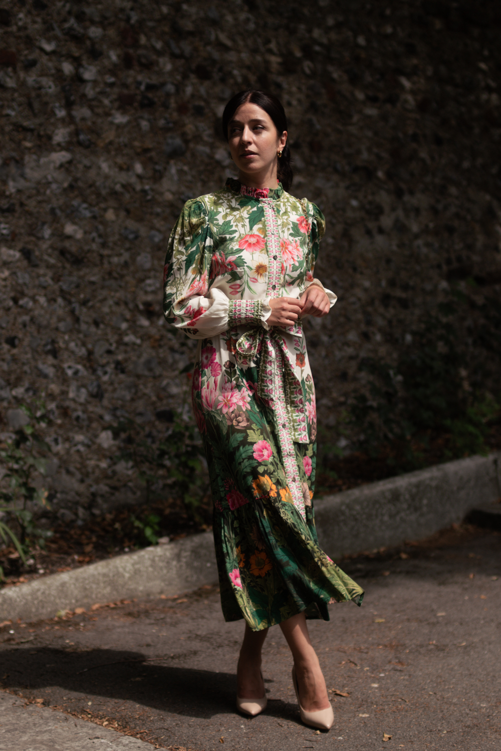 Besma wears the Carey Dress by Raishma