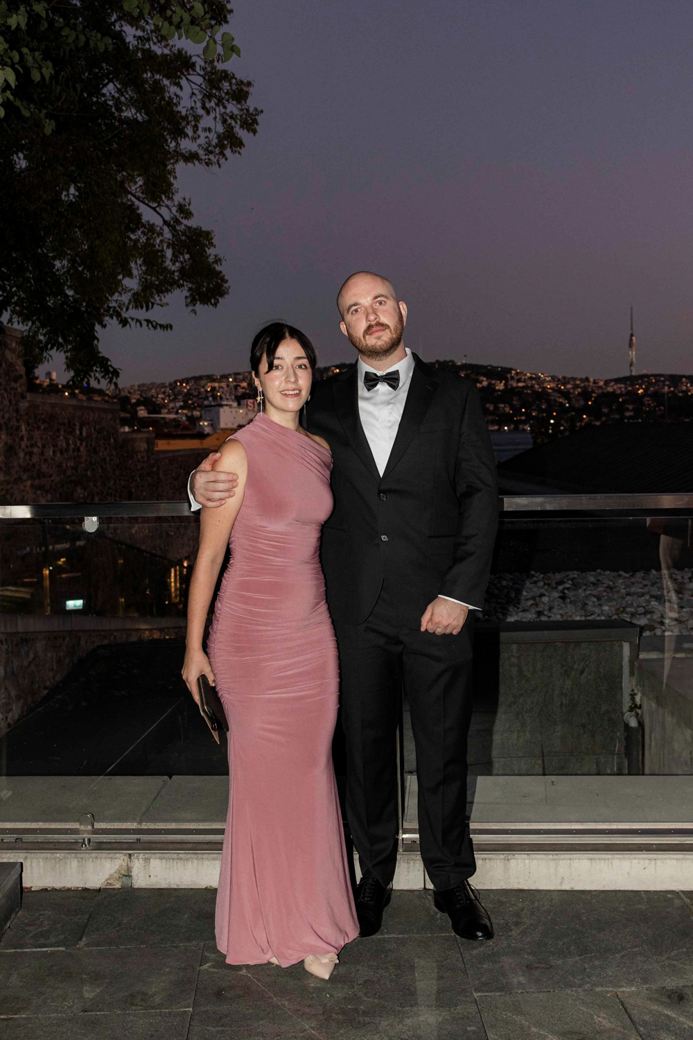Besma wears Dahlia Dress by Celestine and Mae at friend's wedding